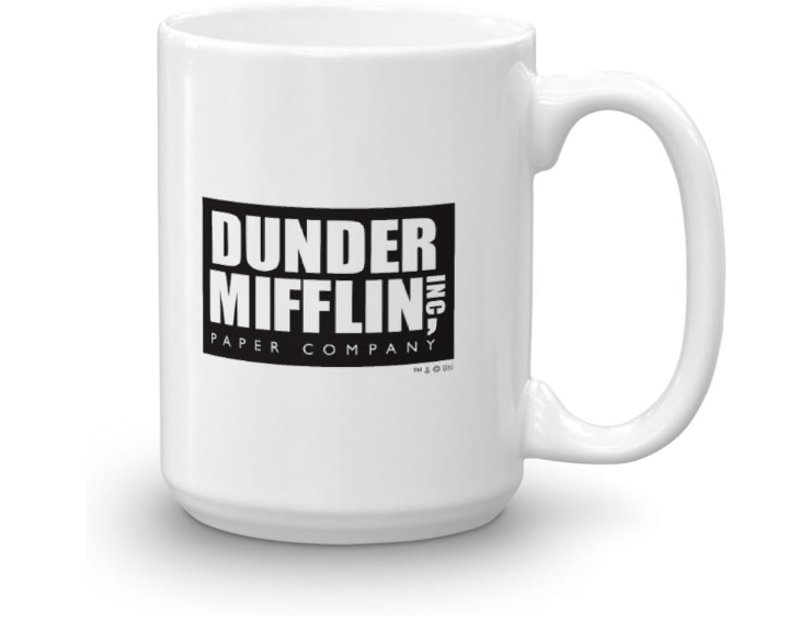 NBC The Office World's Best Boss Dunder Mifflin Ceramic Mug, White 15 oz - Official Michael Scott Mug As Seen On The Office