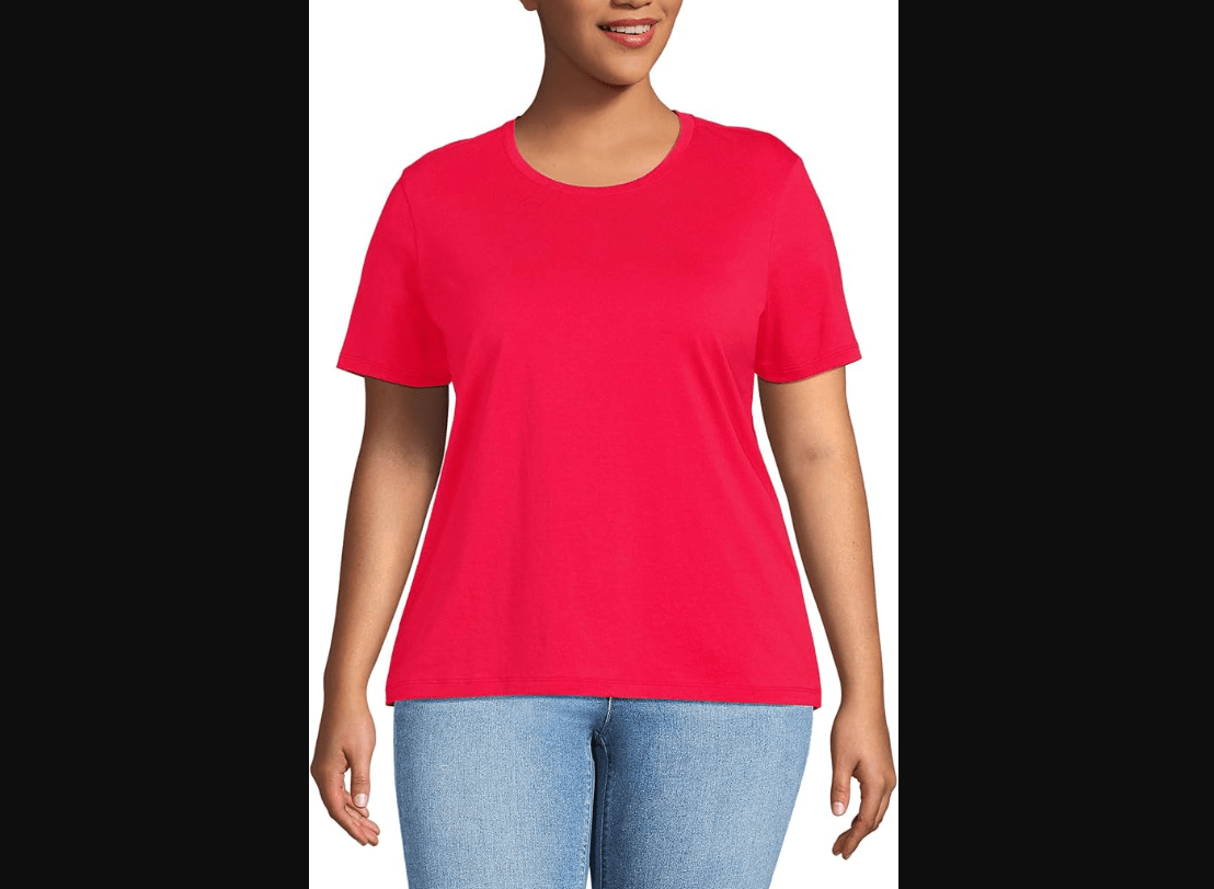 Lands' End Women's Relaxed American-Grown Supima Cotton Crew Neck T-Shirt