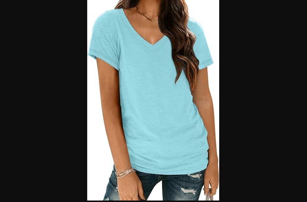 AUTOMET T-Shirts Short Sleeve V Neck Tees Tops for Women Fashion Trendy Lightweight Soft Casual Summer Outfits Clothes 2025