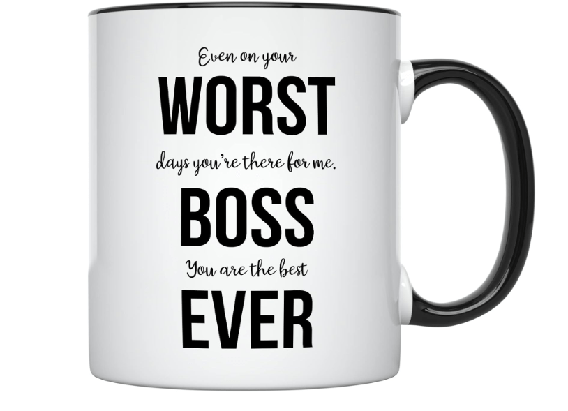 YouNique Designs Worlds Best Boss Mug, 11 Ounces, Best Boss Mug, Best Boss Ever, Boss Mug, Boss Coffee Mug, Coffee Mug Worlds Best Boss