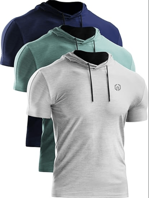 Neleus Men's Workout Tank Tops 3 Pack Sleeveless Running Shirts with Hoodie 