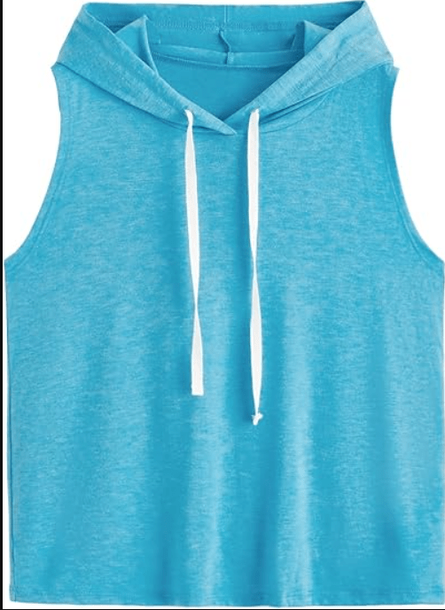 SweatyRocks Women's Summer Sleeveless Hooded Tank Top T-Shirt for Athletic Exercise Relaxed Breathable 