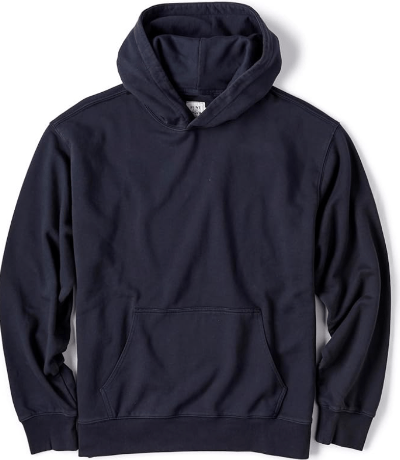 Huckberry Flint and Tinder Midweight Terry Pullover Mens Hoodie, Loopback Cotton Hoodies, Mens Hooded Sweatshirt