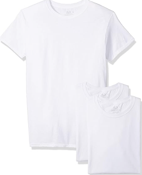 Fruit of the Loom Men's 3-Pack Breathable Crew T-Shirt, White Ice - 5 Pack, Large