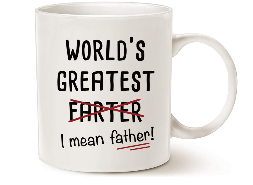 MAUAG Funny Best Dad Coffee Mug, World's Greatest F, I Mean Father, Best Cute Birthday Gifts for Dad Cup White, 11 Oz