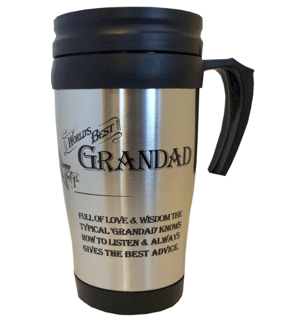 Arora 8839 World's Best Grandad Travel Mug, Stainless Steel, 400ml