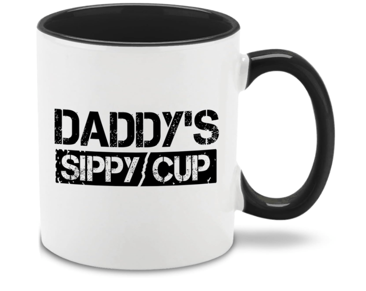 shop4ever Daddy's Sippy Cup Ceramic Coffee Mug Tea Cup, Gift for Father 11 oz. (Black Handle)