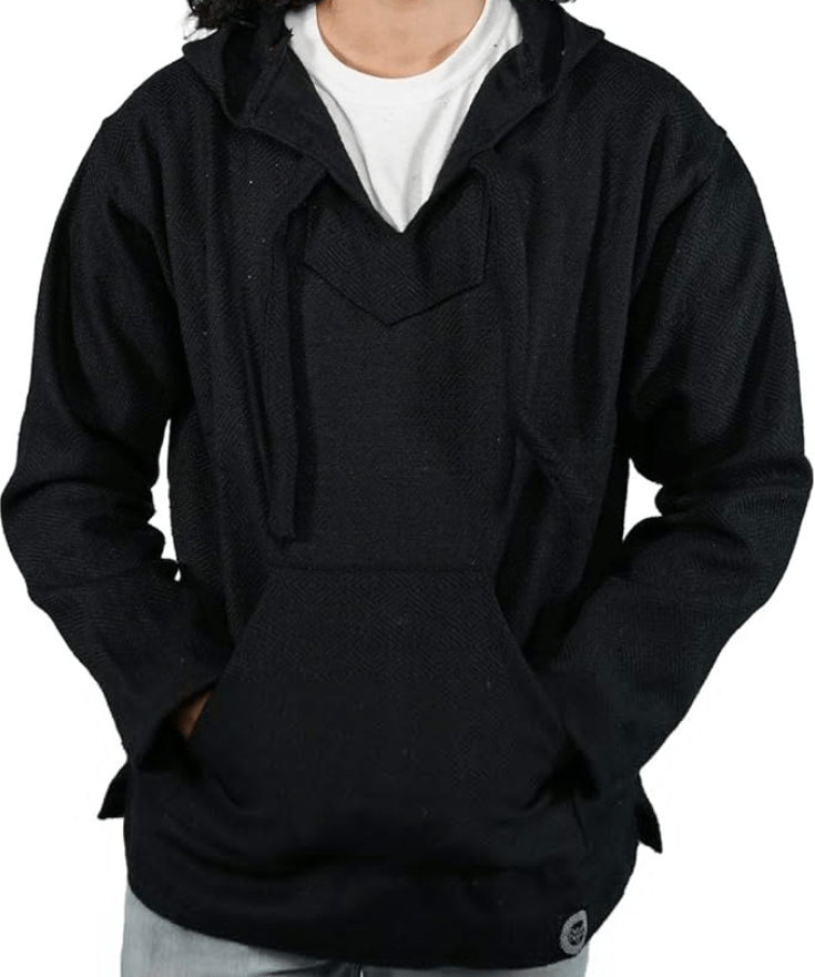Orizaba Original Baja Hoodie Drug Rug - Pure Black Diamond - Xalapa L