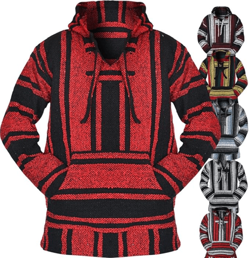 Mexican Baja Hoodie – Classic Drug Rug Pullover Sweater | Baja Hoodie for Men & Women | Mens & Plus Size Options Available