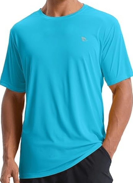 baleaf Men's UPF 50+ Sun Protection Shirts UV SPF Short Sleeve T-Shirts Rash Guard Quick Dry Lightweight Hiking Athletic