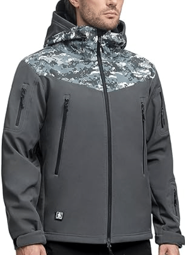 FREE SOLDIER Men's Outdoor Waterproof Soft Shell Hooded Military Tactical Jacket