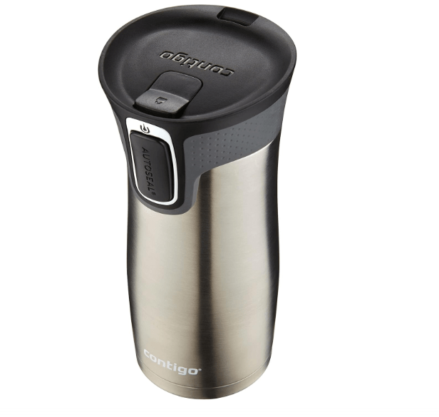  Contigo West Loop Stainless Steel Travel Mug with AUTOSEAL Lid, 16oz., Stainless Steel/Black