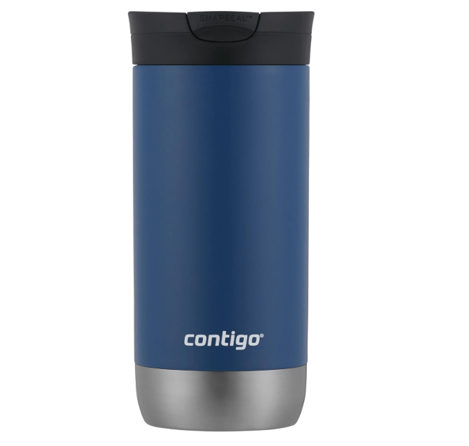 Contigo Huron 2.0 Stainless Steel Travel Tumbler, Vacuum-Insulated Metal Tumbler for Coffee and Tea with Leak-Proof Lid, Blue Corn, 16 oz (473 mL)
