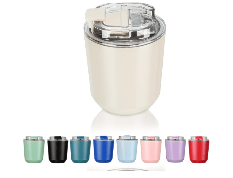  Puraville Insulated Tumblers with Lid, 10 oz Travel Coffee Mug Stainless Steel Vacuum Cup, Leak Proof Reusable Double Walled Coffee Tumbler for Iced and Hot