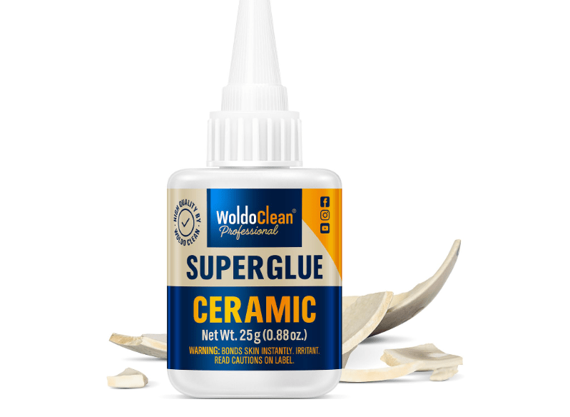  WoldoClean Super Glue for Ceramics and Porcelain 25g - Waterproof, high Temperature Resistant and no Smell