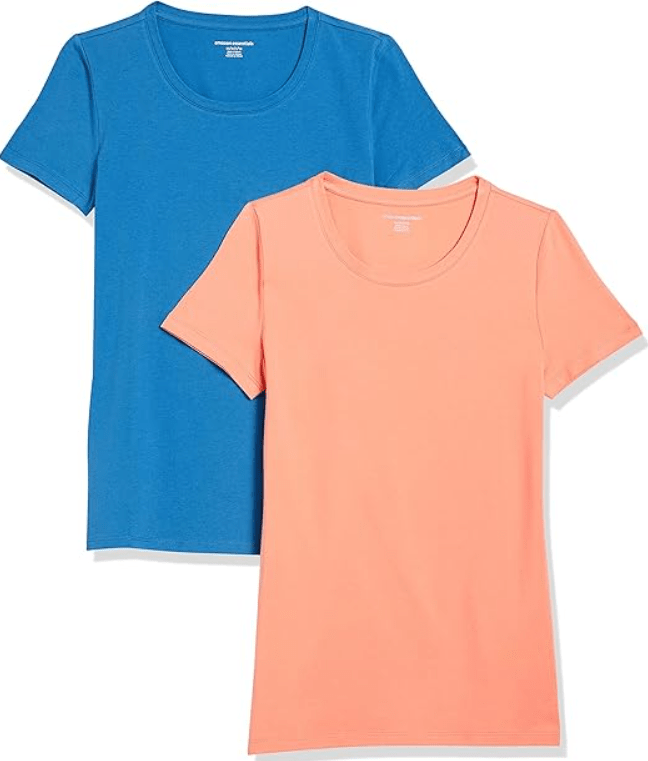 Amazon Essentials Women's Regular-Fit Short-Sleeve Crewneck T-Shirt, Multipacks 