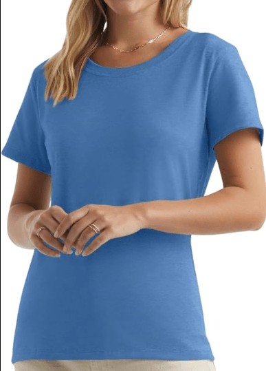 Hanes Perfect-T Crewneck T-Shirt, Lightweight Cotton Short Sleeve Tee for Women
