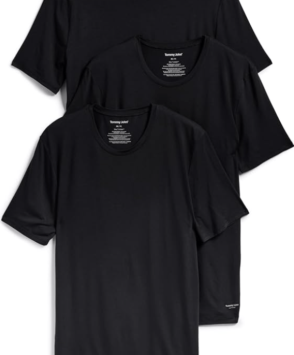 Tommy John Men's Second Skin Modal Crewneck Stay Tucked Undershirt 3-Pack
