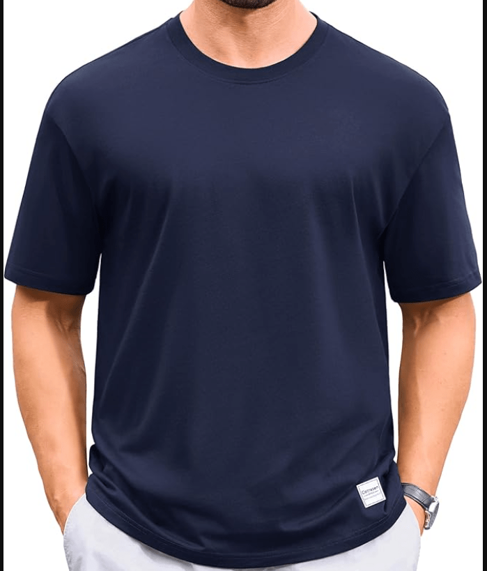 Cotrasen Men's T-Shirts Premium Cotton Short Sleeve Crew Neck Tees Classic Solid Basic Tshirt Casual Loose Fit Tee Shirts
