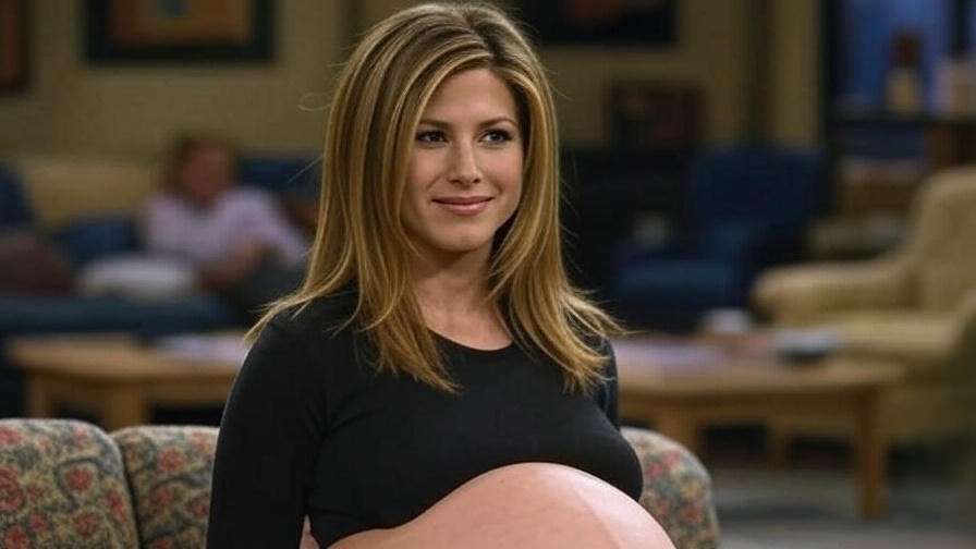 how did they make rachel look pregnant on friends