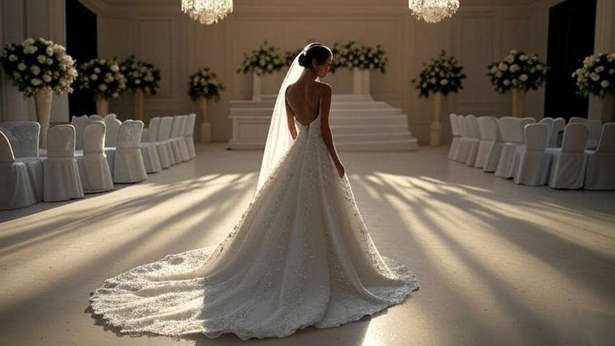 "Dramatic wedding scene with Rachel walking away from the altar."