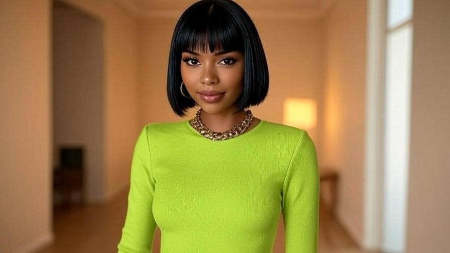 "Styling a lime green dress with gold accessories inspired by Monica Geller from Friends".