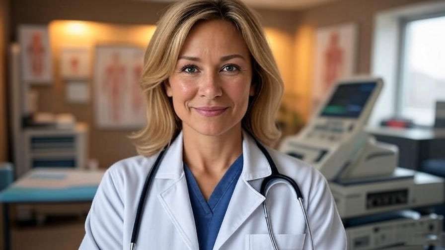 Dr. Rachael Ross in medical attire at a clinic, highlighting her career as a family physician and sexologist. 