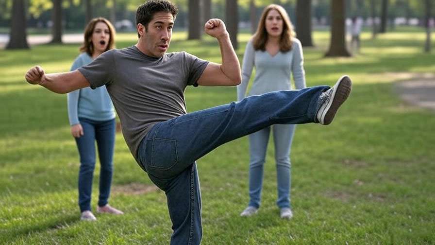 Ross Geller unagi martial arts kick Friends TV nostalgia.