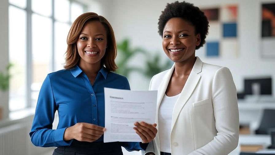 Monica supporting Rachel in a modern office during her career transformation