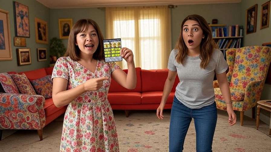 Rachel and Monica in a humorous apartment swap trivia challenge.