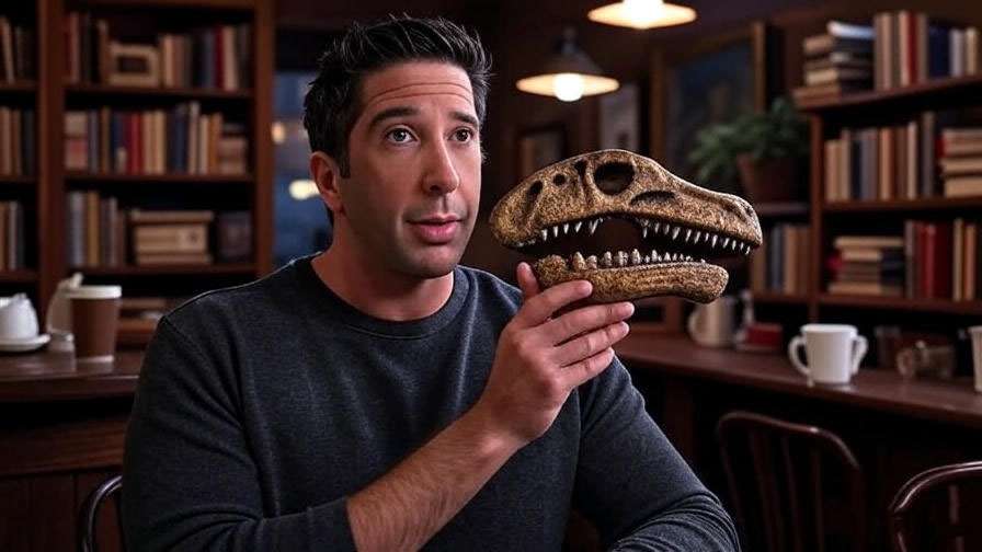 Ross Geller dinosaur rant coffee shop Friends nostalgia. 