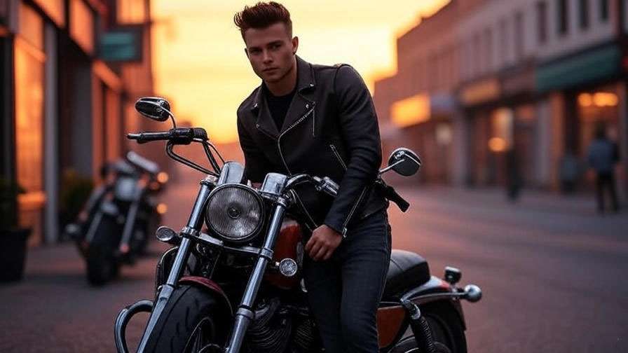 Man in 90s leather jacket from Friends on urban street