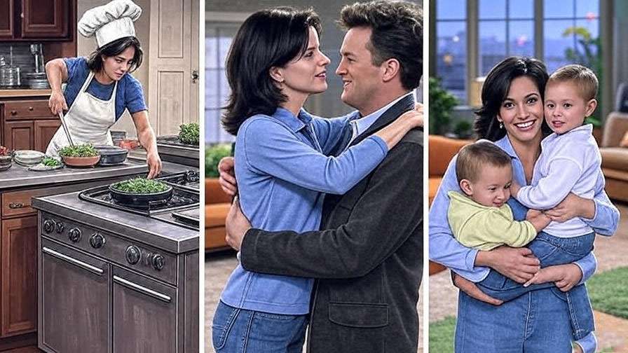 Evolution of Monica Geller's character arc through Friends seasons from chef to mother. 