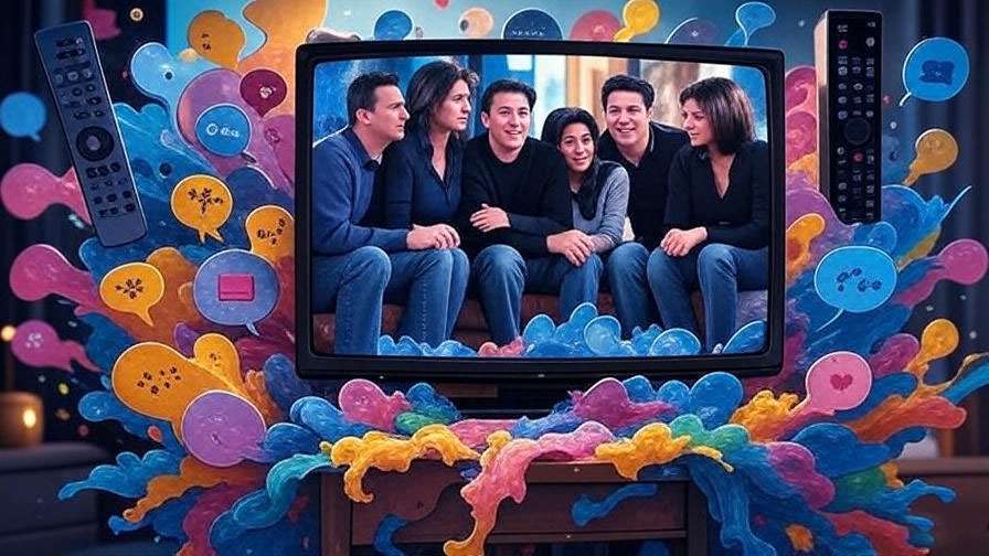 Cultural impact collage of Friends TV relationships 