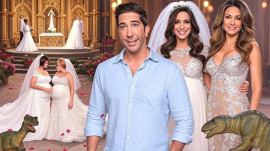 Ross Geller's three iconic marriages in Friends TV series with Carol, Emily, and Rachel, nostalgic analysis for fans. 