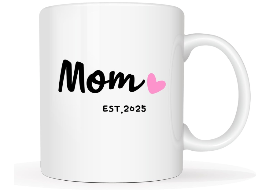  MAUAG Mom Est 2025 Coffee Mug, Mother's Day New Mom Gifts for Women Her, First Time Moms Cup, White 11 Oz