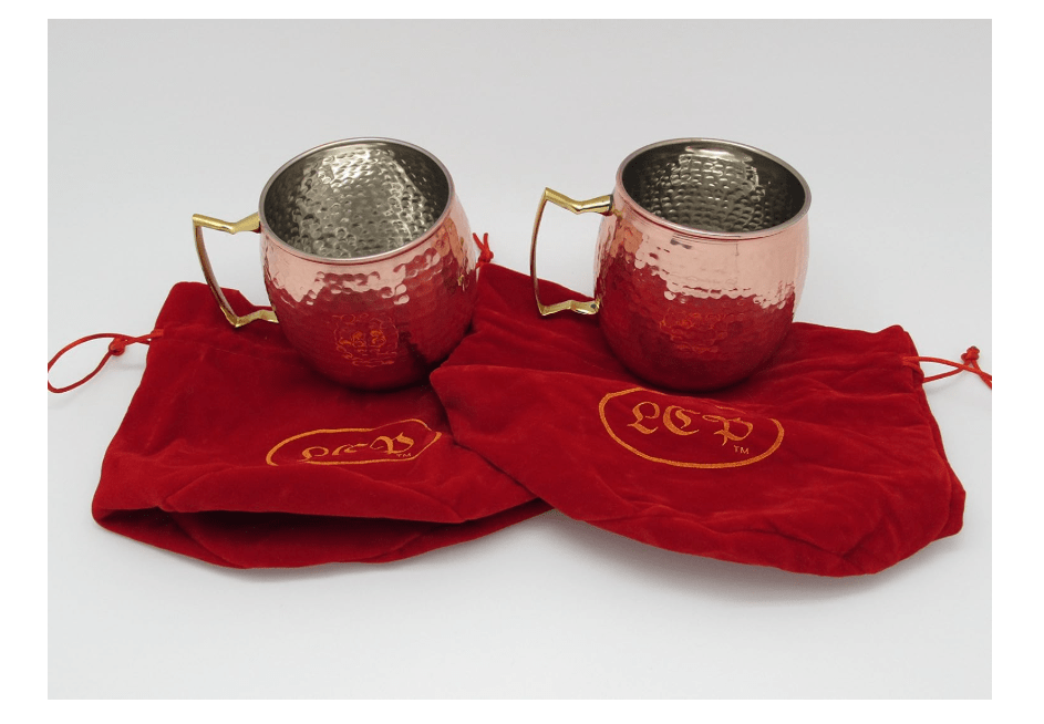  Moscow Mule Copper Mugs (Set of 2) (20oz Hammered)