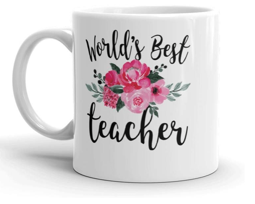  World's Best Teacher Mug | Floral Teacher Gift | Favorite Teacher Mug | Back To School Gift | Last Day Of School | School Teacher | Teacher Appreciation
