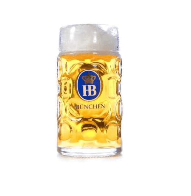 1 Liter HB "Hofbrauhaus Munchen" Dimpled Glass Beer Stein