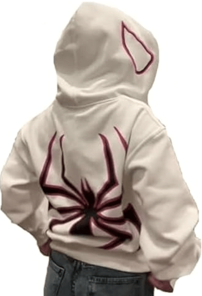 Y2K Hoodie Spider Full Zip Hoodie Print Gothic Emo Grunge Hoodie - Unisex Harajuku Sweatshirt with Spider Zipper