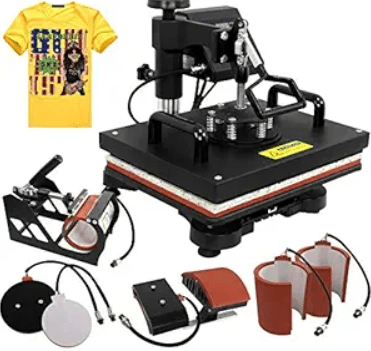 ZENY Heat Press Machine for T Shirt 12x15 Inch 6 in 1 Combo kit Swing Away Heat Transfer Sublimation for Plate Cap Mug
