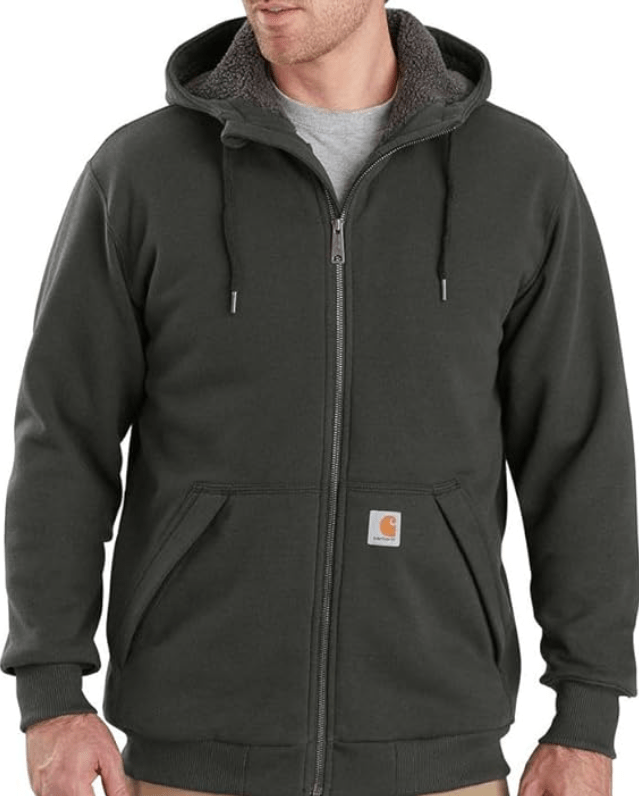 Carhartt Men's Rain Defender Relaxed Fit Midweight Sherpa-Lined Full-Zip Sweatshirt
