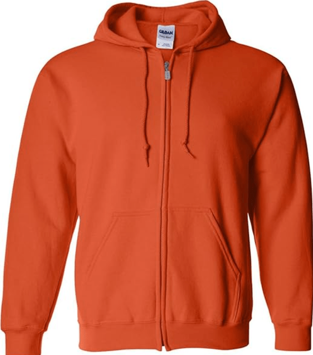Gildan Adult Heavy Blend Full-Zip Hooded Sweatshirt (Orange) (Medium)
