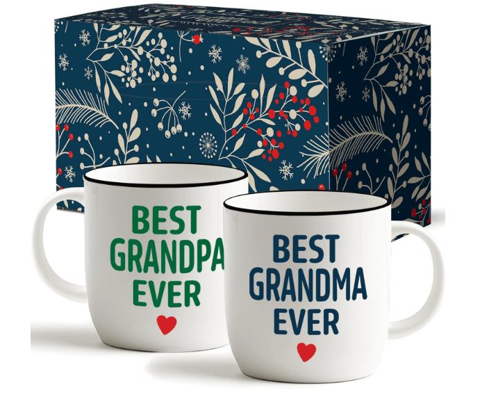  Triple Gifffted Worlds Best Grandparents Coffee Mugs for Grandma and Grandpa, Gifts Ideas From Grandkids, Grandchildren