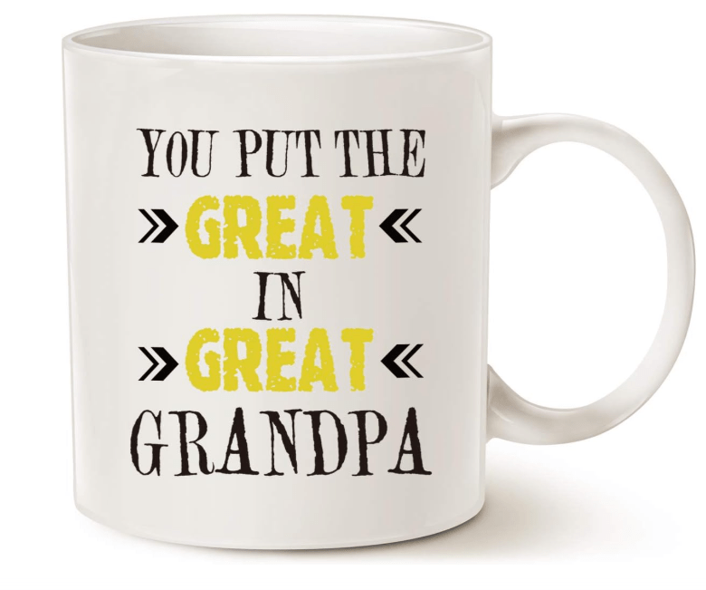  MAUAG Grandpa Coffee Mug - Great Grandpa Birthday Present, White, 11 Oz