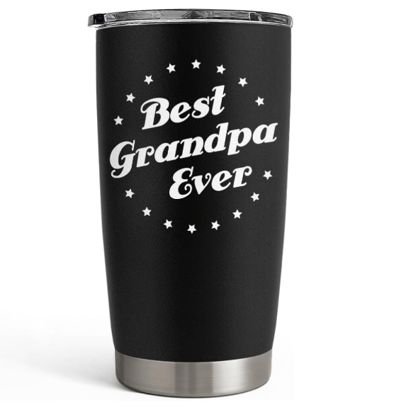  SANDJEST Tumbler Best Grandpa Ever Gift Set for Papa, Grandfather - 20oz Insulated Travel Mug - Great Christmas Father's Day, Birthday