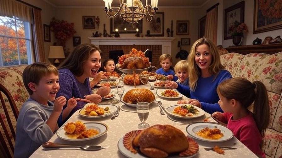 "Ursula Buffay causing mischief in a Friends Thanksgiving flashback scene."