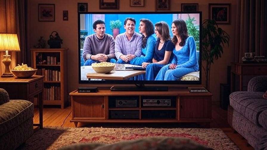 "Nostalgic home setup for watching Friends episodes featuring Ursula Buffay."
