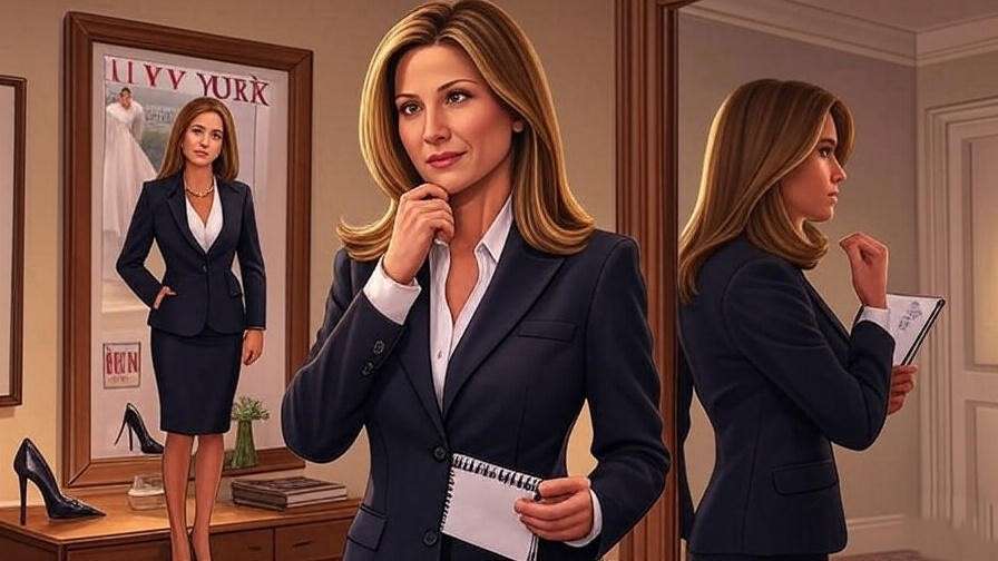 Rachel Green character arc at 30 in Friends, holding life plan checklist.
