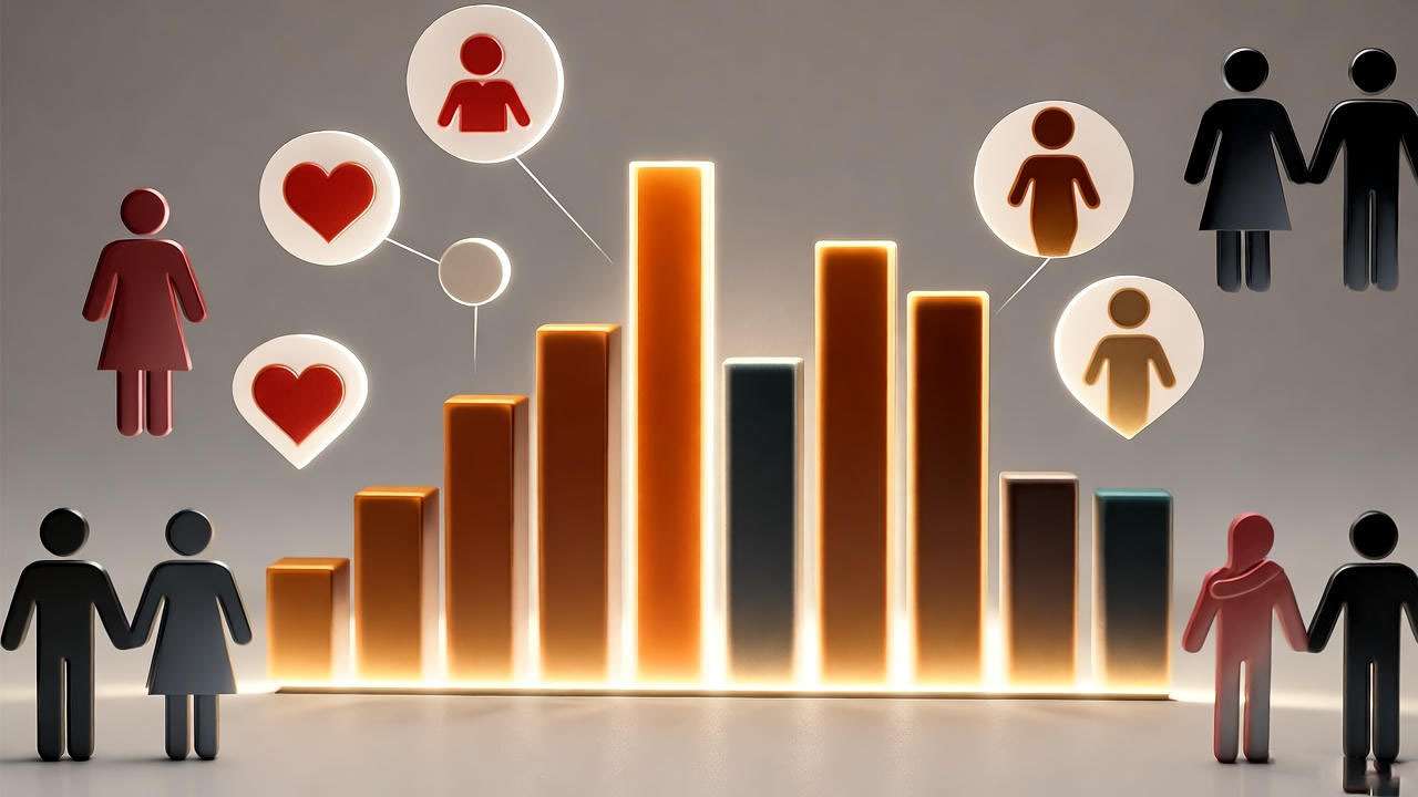 Statistical illustration showing how often couples get back together, symbolizing reunion and relationship recovery.